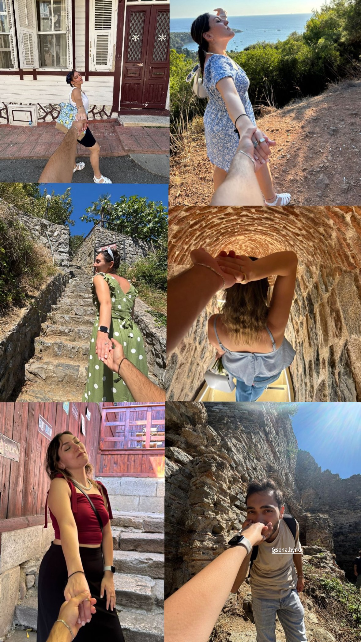 El ele gezilen sokaklardan ve manzaralardan fotoğraf kolajı