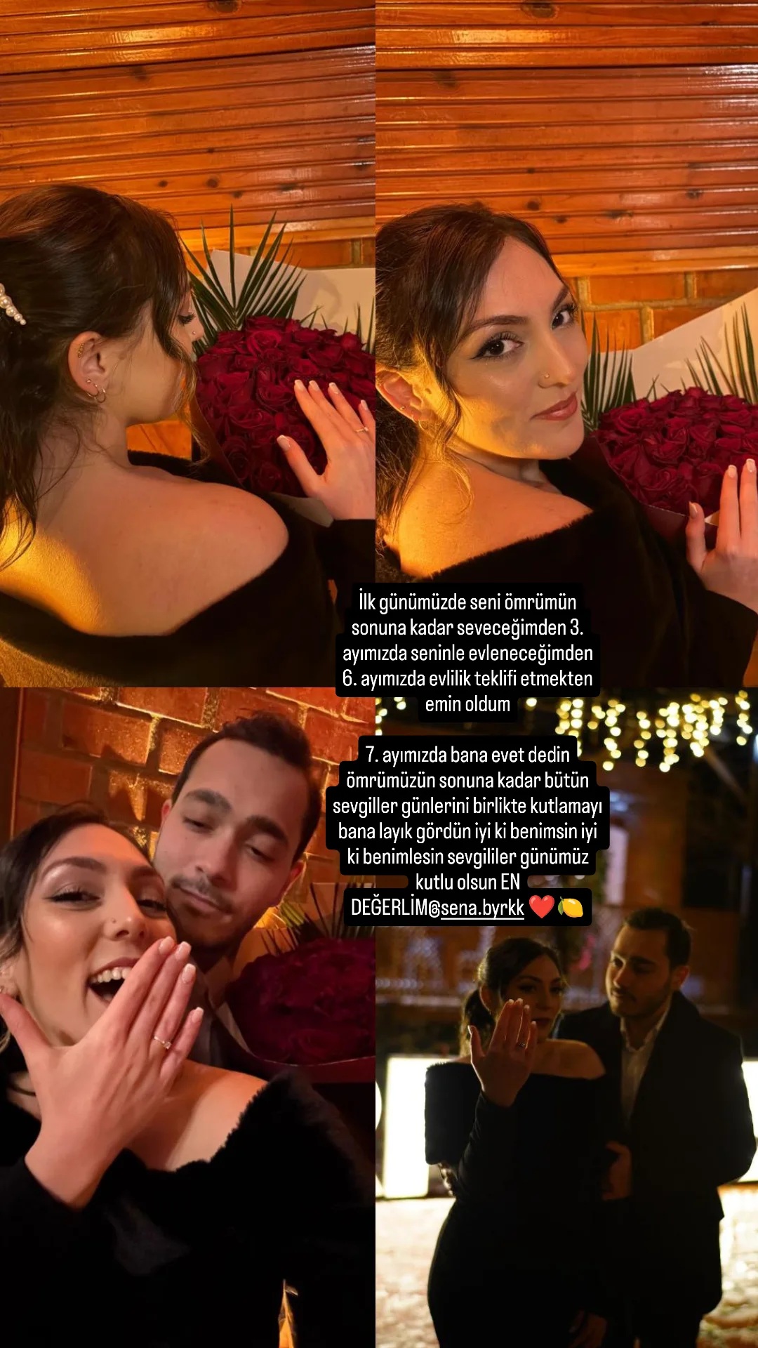 Kırmızı güllerle birlikte Sevgililer Günü fotoğraflarımız